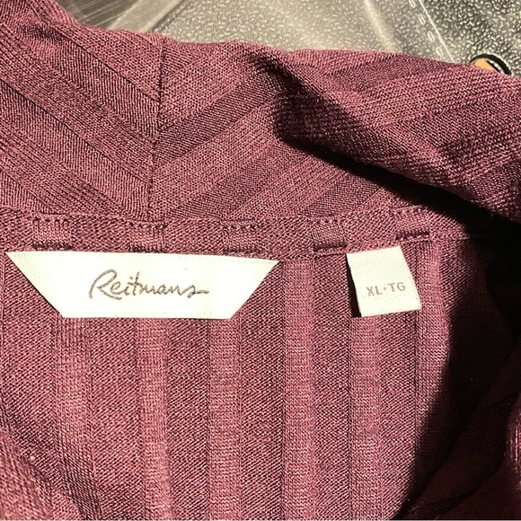 Reitmans Criss Cross Front Top Womens Sz XL Elastic Waist Three Quarter Sleeves - Picture 6 of 9